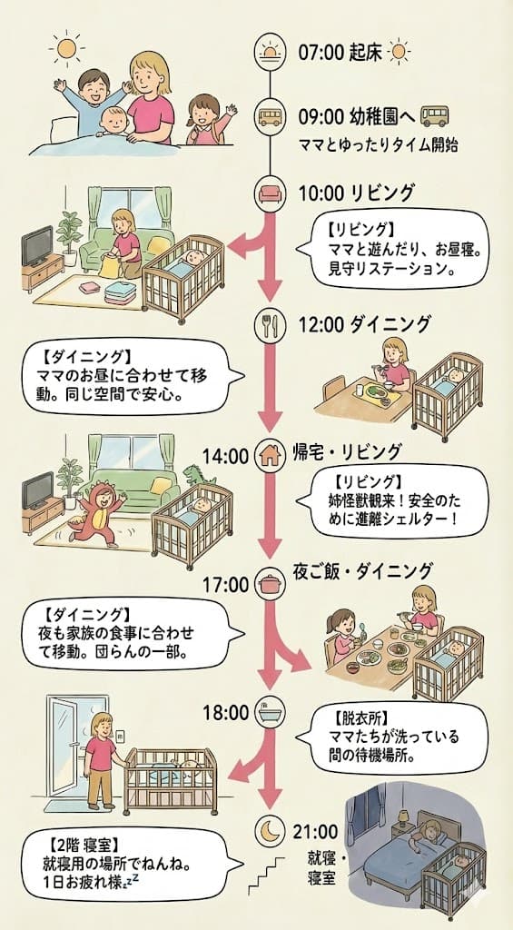 5歳&0歳の1日の過ごし方の画像