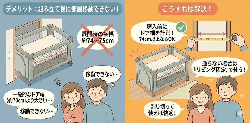 【悪い口コミ②】本体サイズが大きく、部屋間の移動ができない