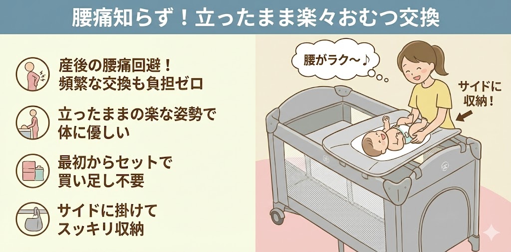 おすすめな人：おむつ交換台がほしい人